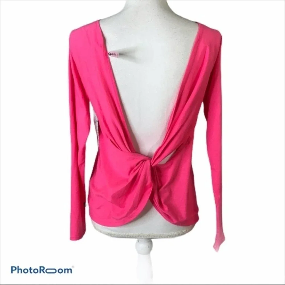 Fabletics aviana pink cross back top NWT